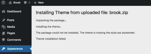 Theme missing style.css