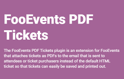 FooEvents PDF Tickets Extension GPL